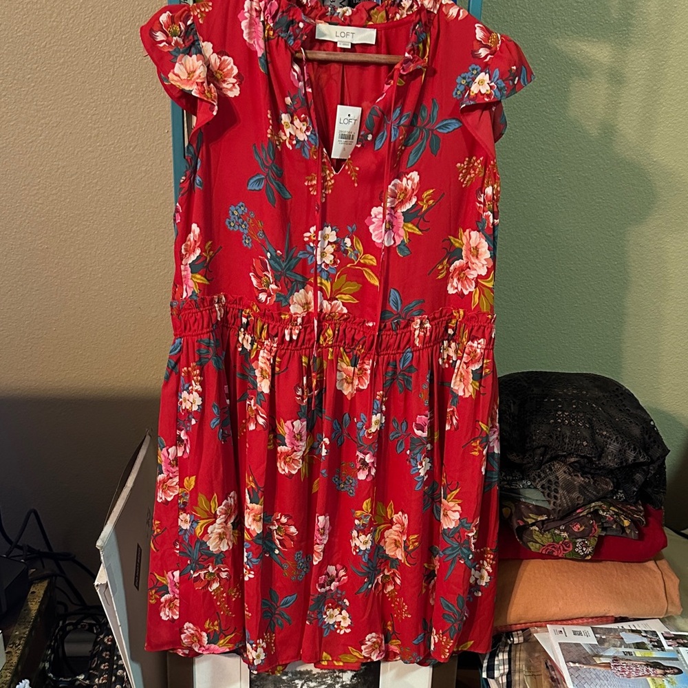 LOFT Scarlet Floral Print Dress
